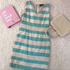 Just...Taylor Turquoise Striped Dress